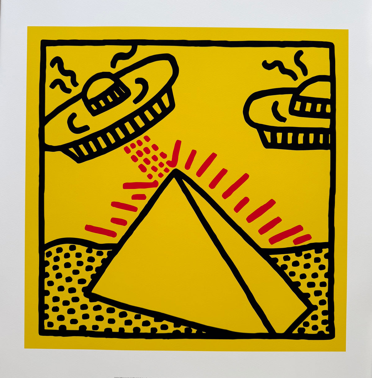Keith Haring (1958-1990), Untitled, 1984, (pyramid with UFOs), copyright Keith Haring Foundation, Licensed by Artestar New York