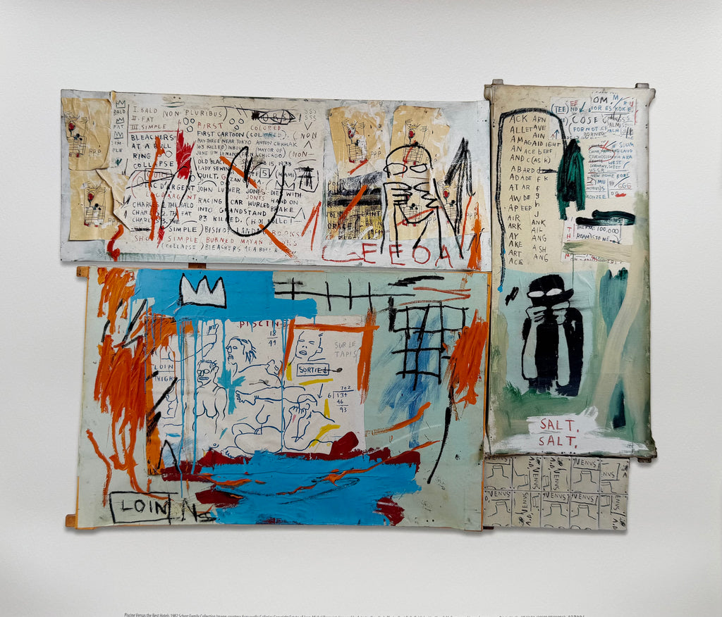 Jean Michel Basquiat (1960-1988), Piscine Versus the Best Hotels, 1982, Courtnesy Acquavelle Galleries, copyright Estate of Jean-Michel Basquiat Licensed by Artestar New York