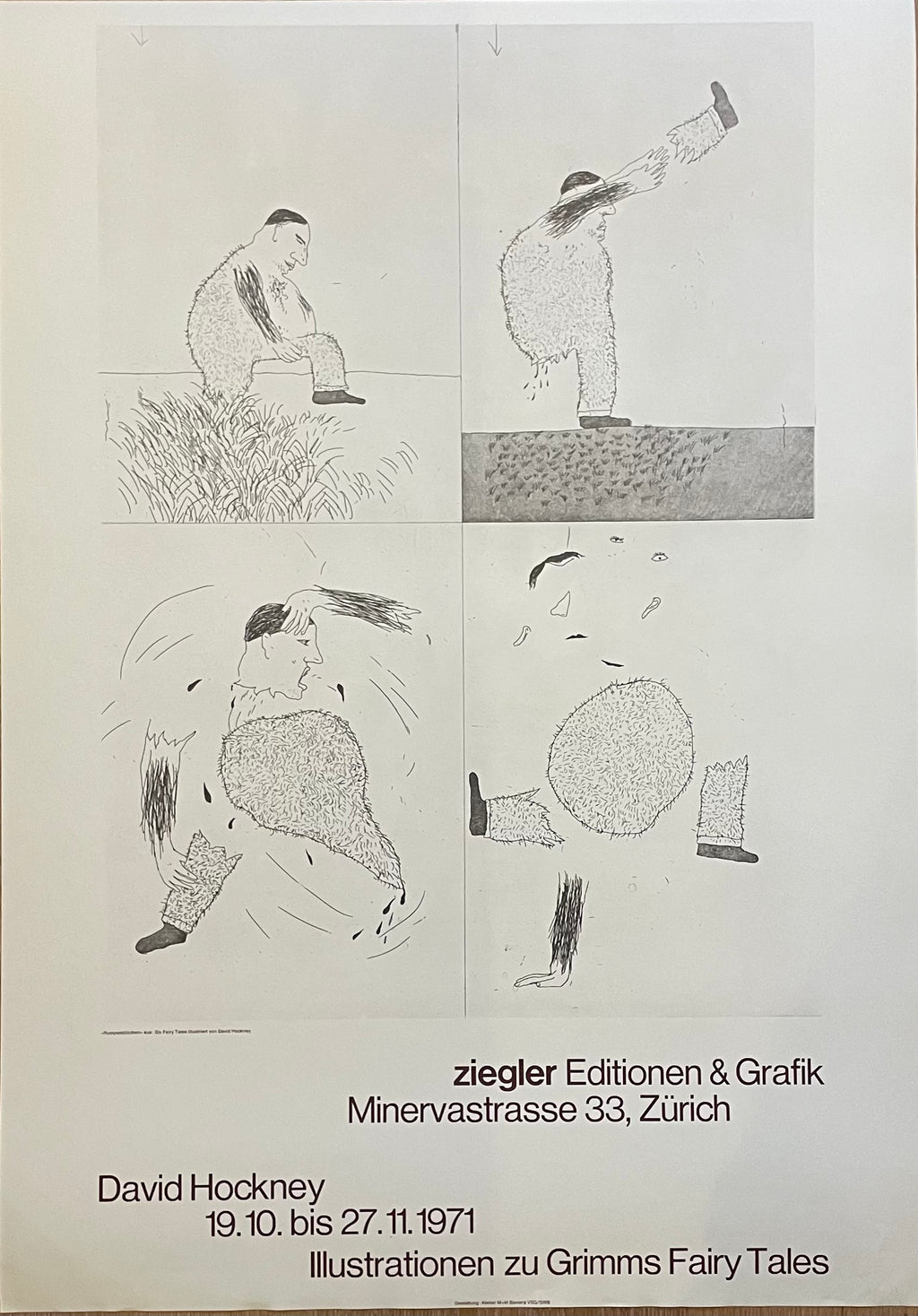 David Hockney (1937-2026), Six Fairy Tales Illustrationen zu Grimms Fairy Tales, Atelier M+M Baviera VSG/SWB, 1971