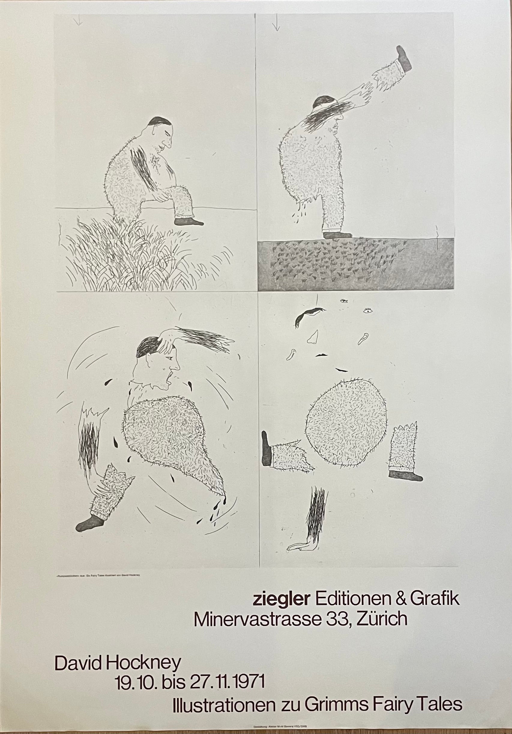 David Hockney (1937-2026), Six Fairy Tales Illustrationen zu Grimms Fairy Tales, Atelier M+M Baviera VSG/SWB, 1971