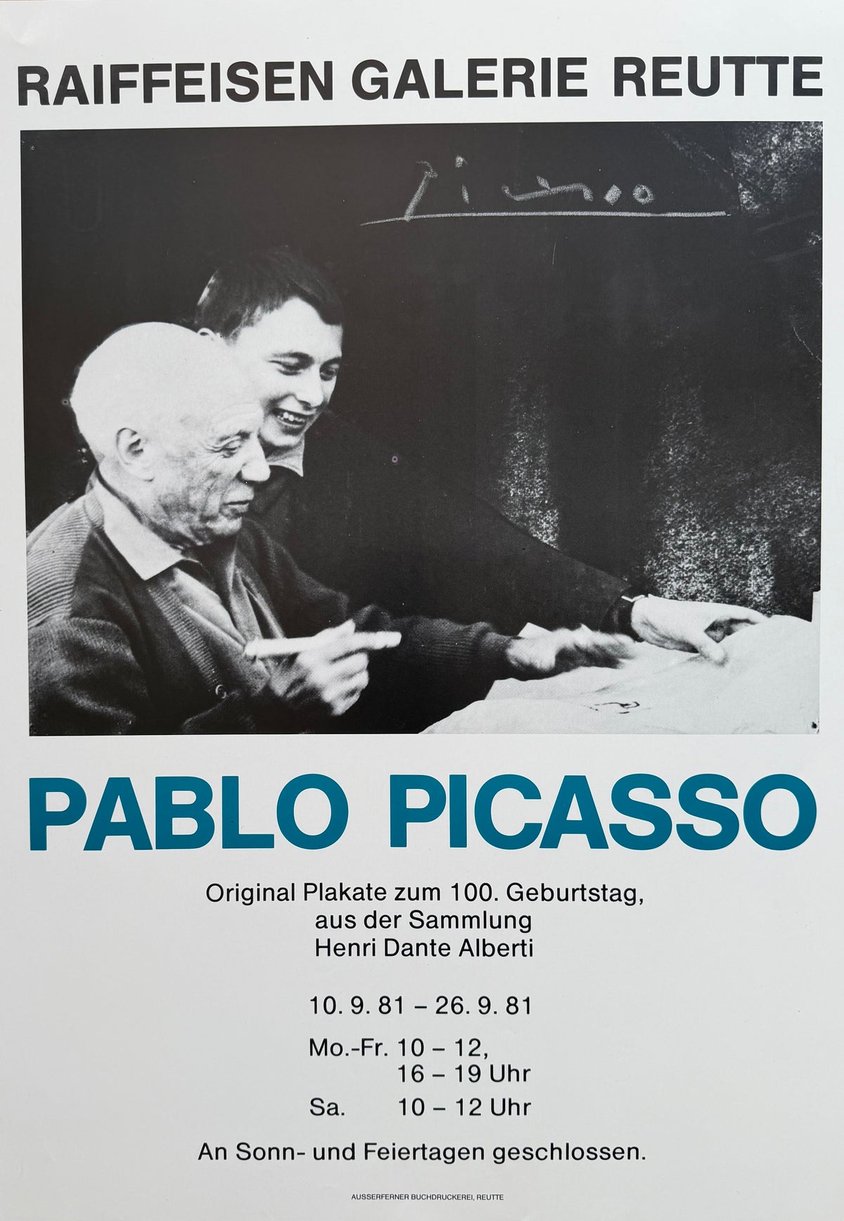 Pablo Picasso (1881–1973), Raiffeisen Galerie Reutte, 1981