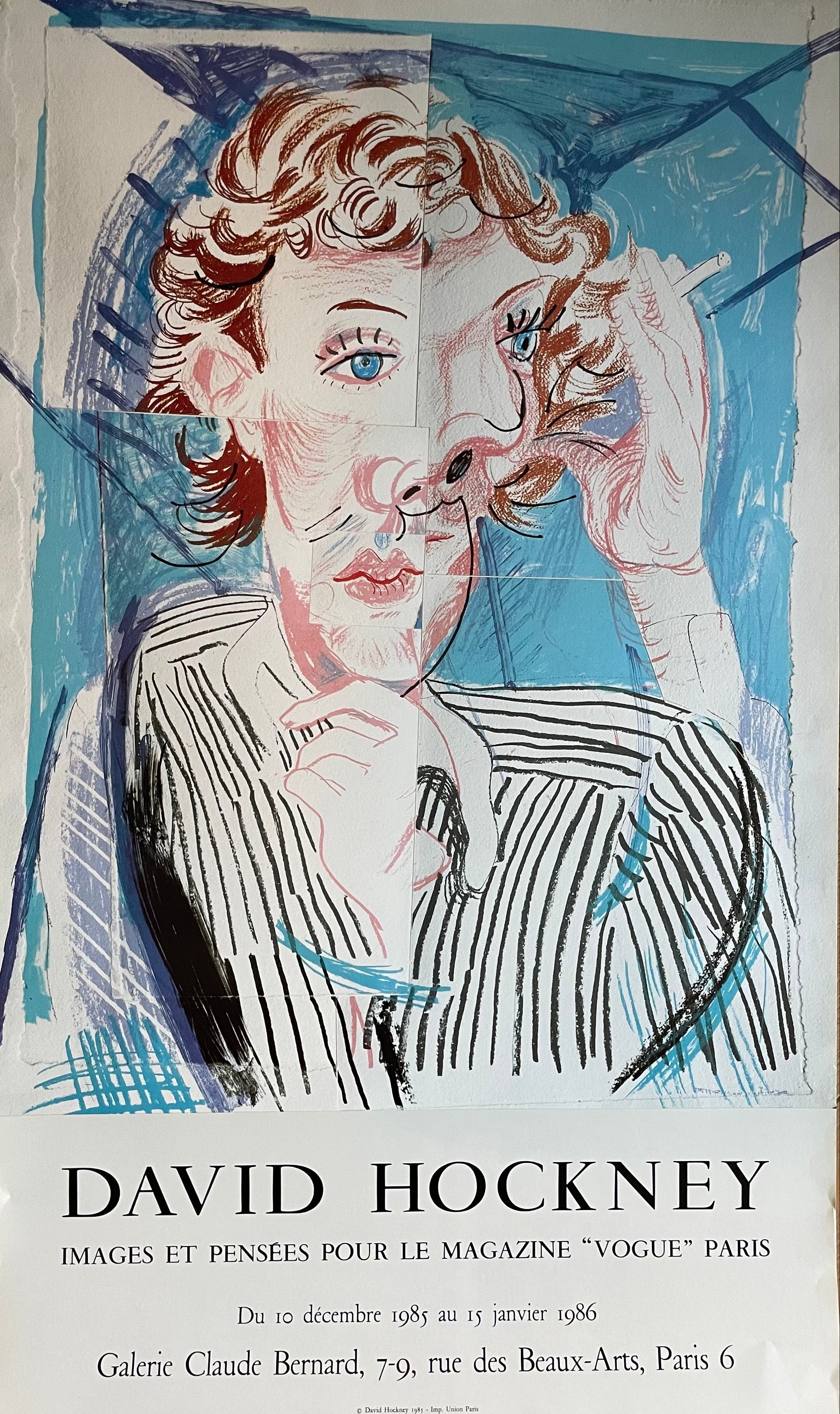 David Hockney (1937-2026), Images et Pensées pour le magazine "Vogue" Paris, Copyright David Hockney 1985- Imp. Union Paris, Printed in France