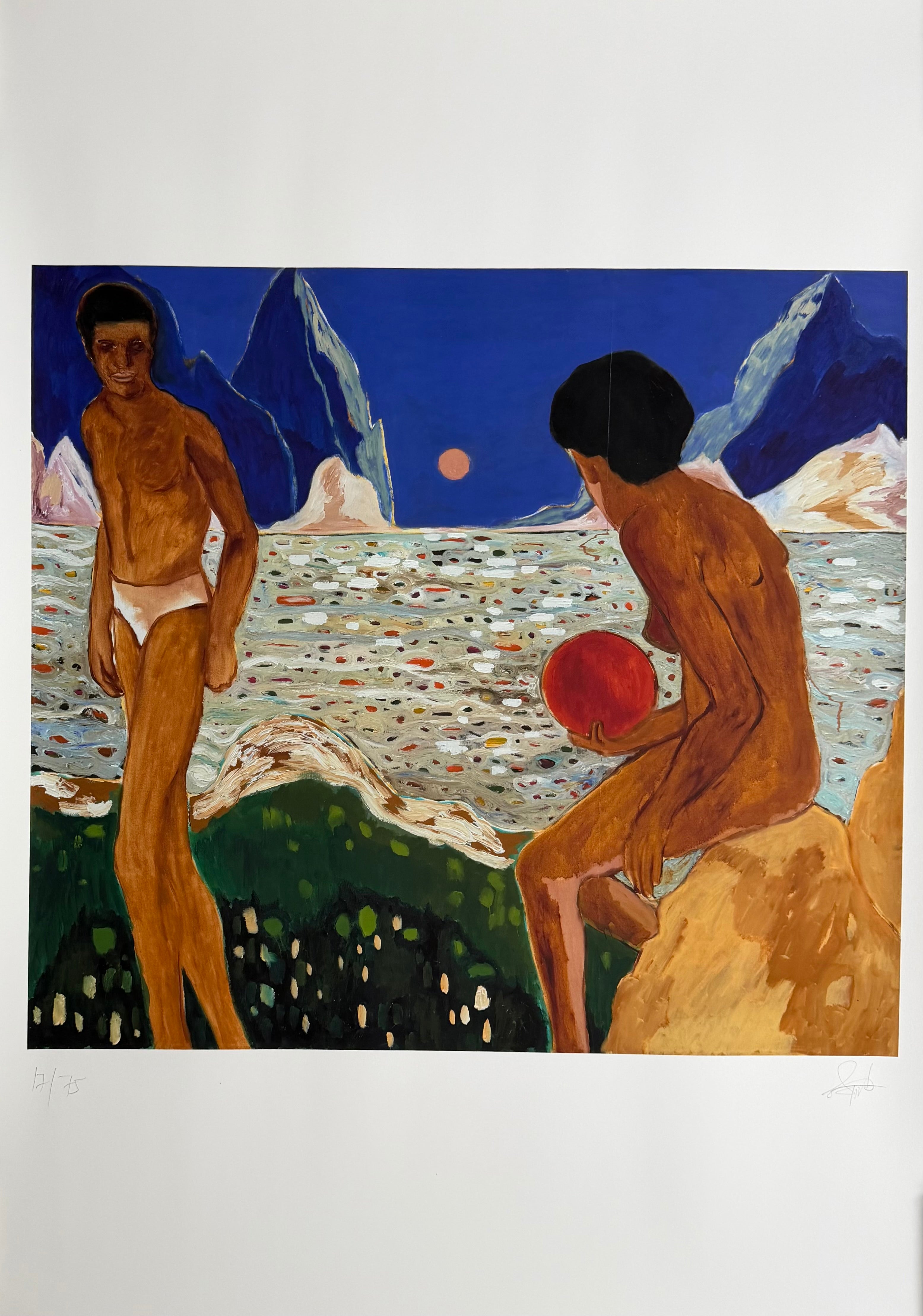 Gideon Appah, Red Sun (2023), numbered 17/75 and hand-signed by the artist