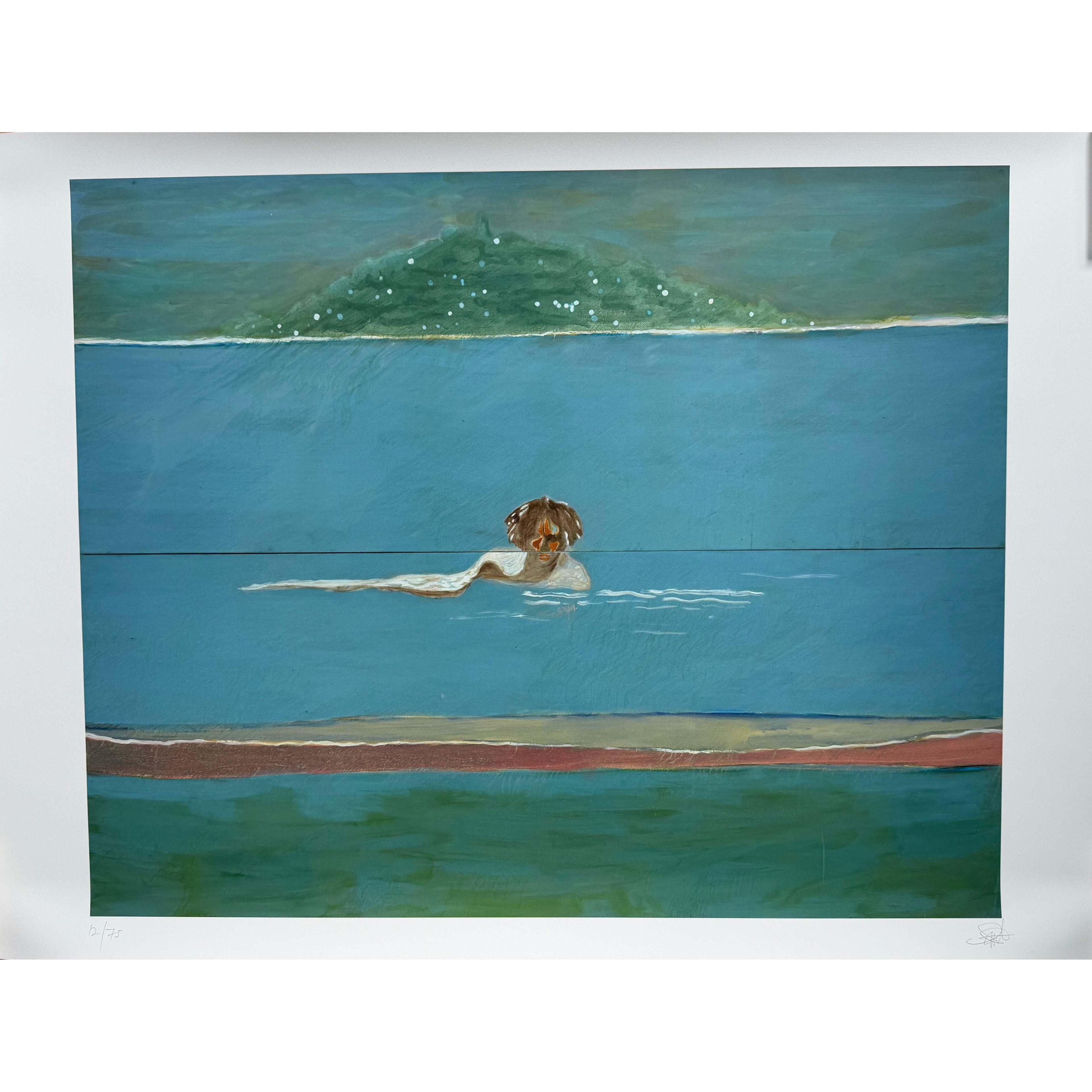 Gideon Appah, Swimmer (2023), numbered 12/75 and hand-signed by the artist