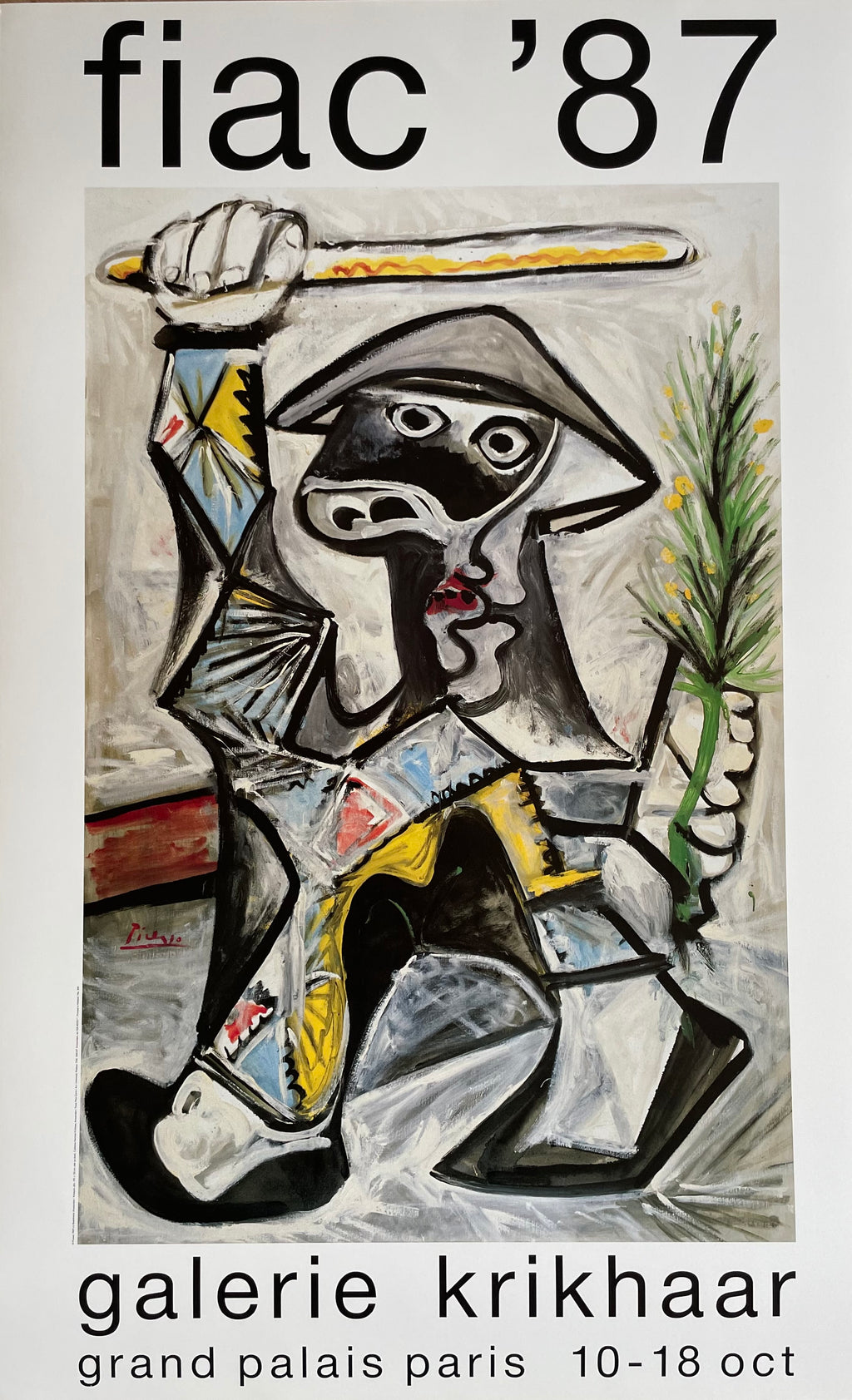 Pablo Picasso (1881-1973), Arlequin, Exibition Poster Gallery Krikhaar Fiac 1987