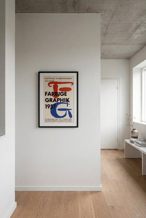 Anonymous, Farbige Graphik, 1957, Deutsches Klingenmuseum Solingen, 1957, Vintage Exhibition Poster,
