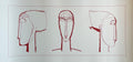 Amedeo Modigliani – Têtes (Red), Silkscreen Poster