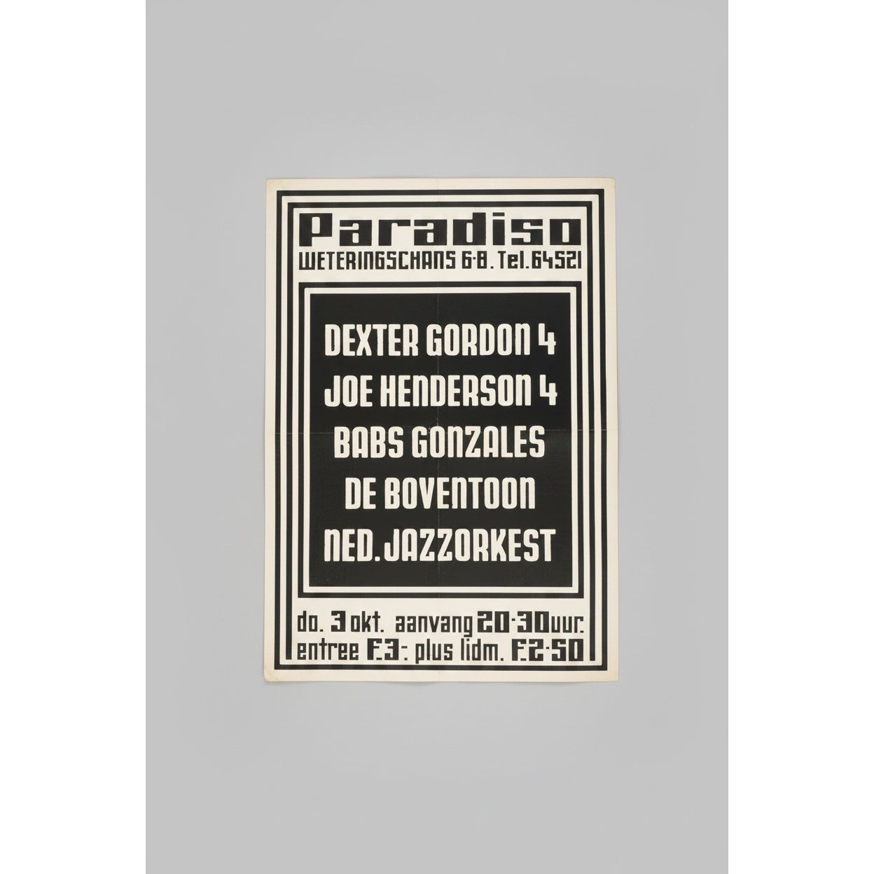 Paradiso Jazz Concert Poster, 1974, Martin Kaye, Screenprint, Vintage