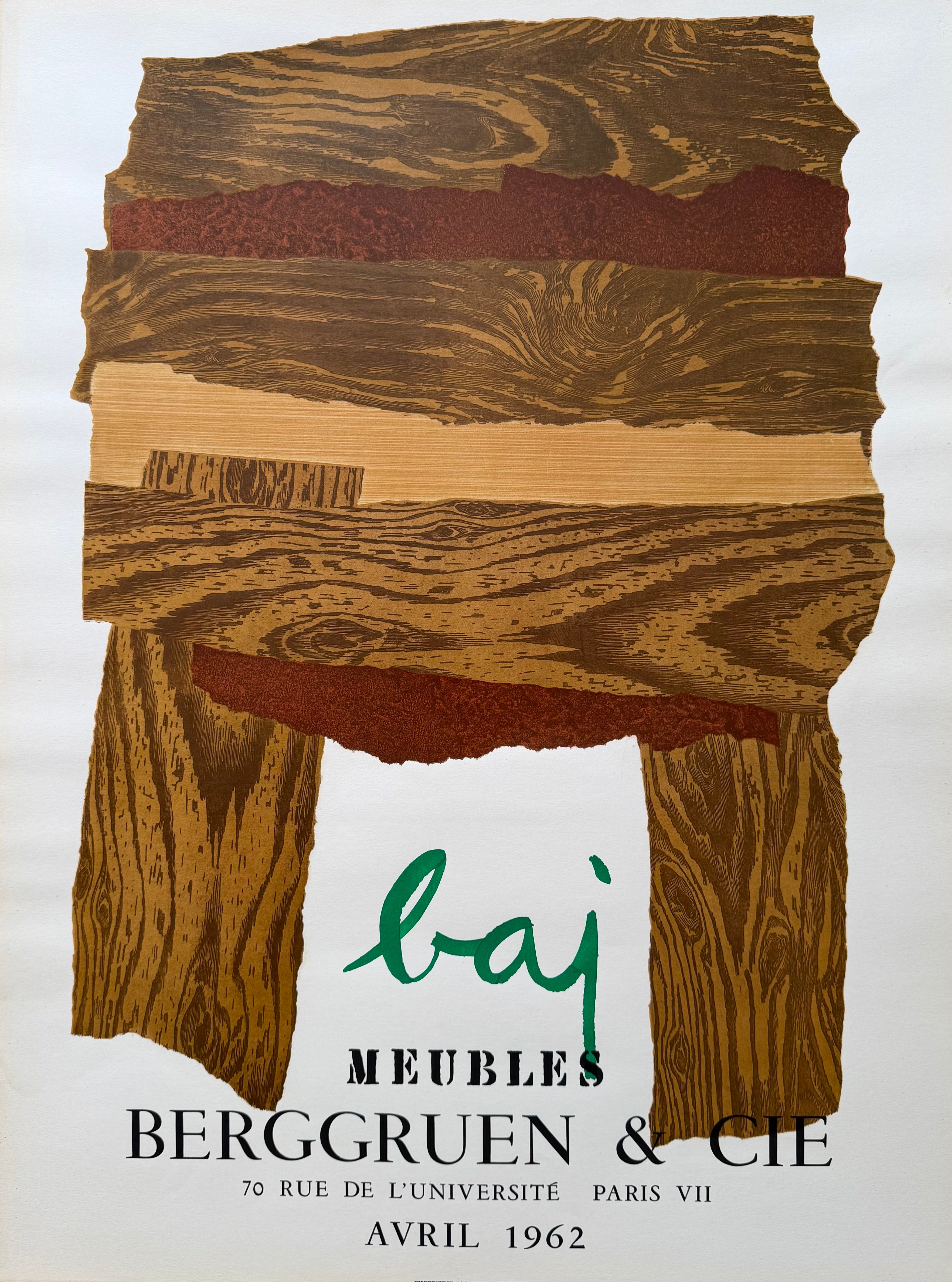 Enrico Baj (1924–2003), Meubles,  Exhibition Poster, 1962