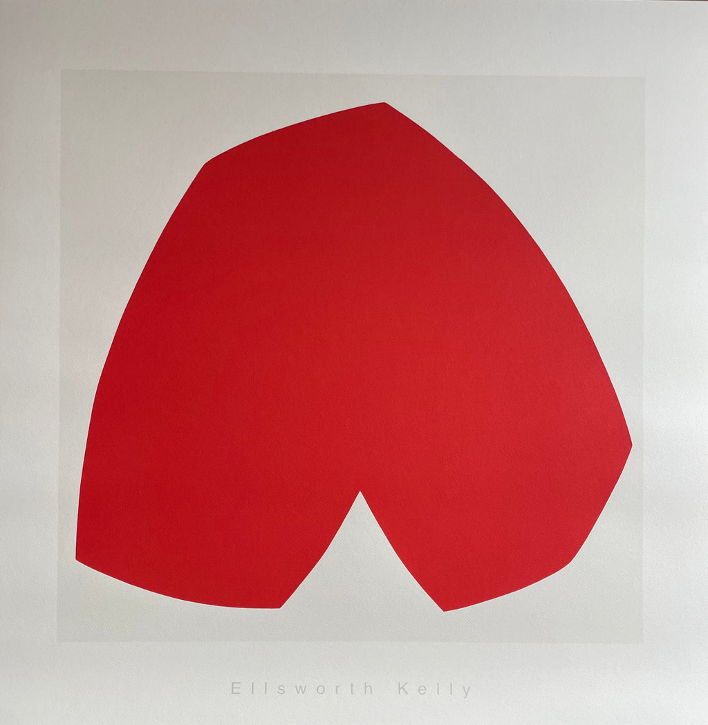 Ellsworth Kelly, Red White (1962) art print: a single red rounded shape on a white ground.