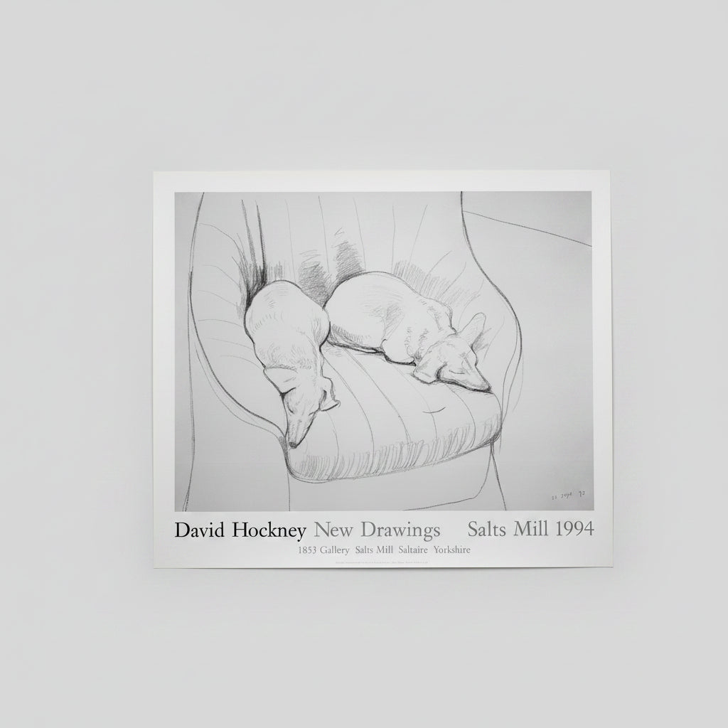 David Hockney (1937-2026), Black and White Dogs Exhibition Poster, 1994