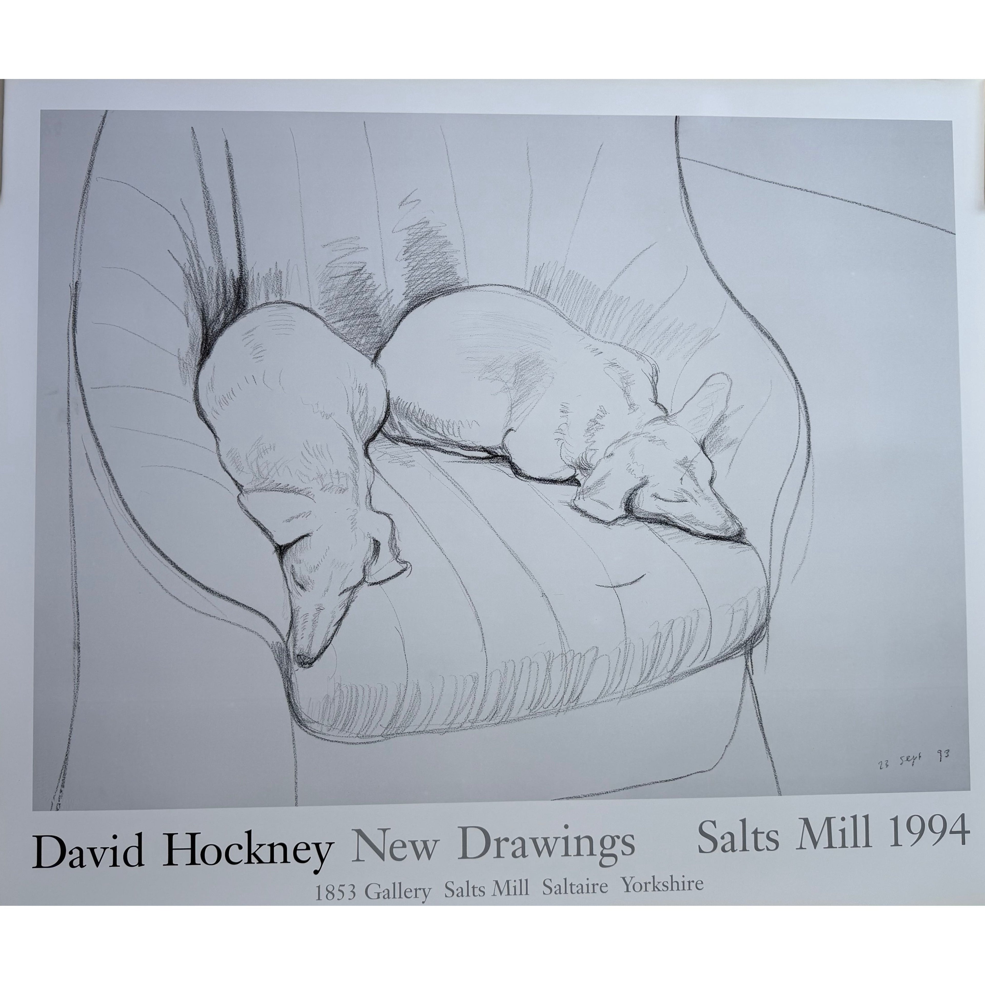 David Hockney (1937-2026), Black and White Dogs Exhibition Poster, 1994