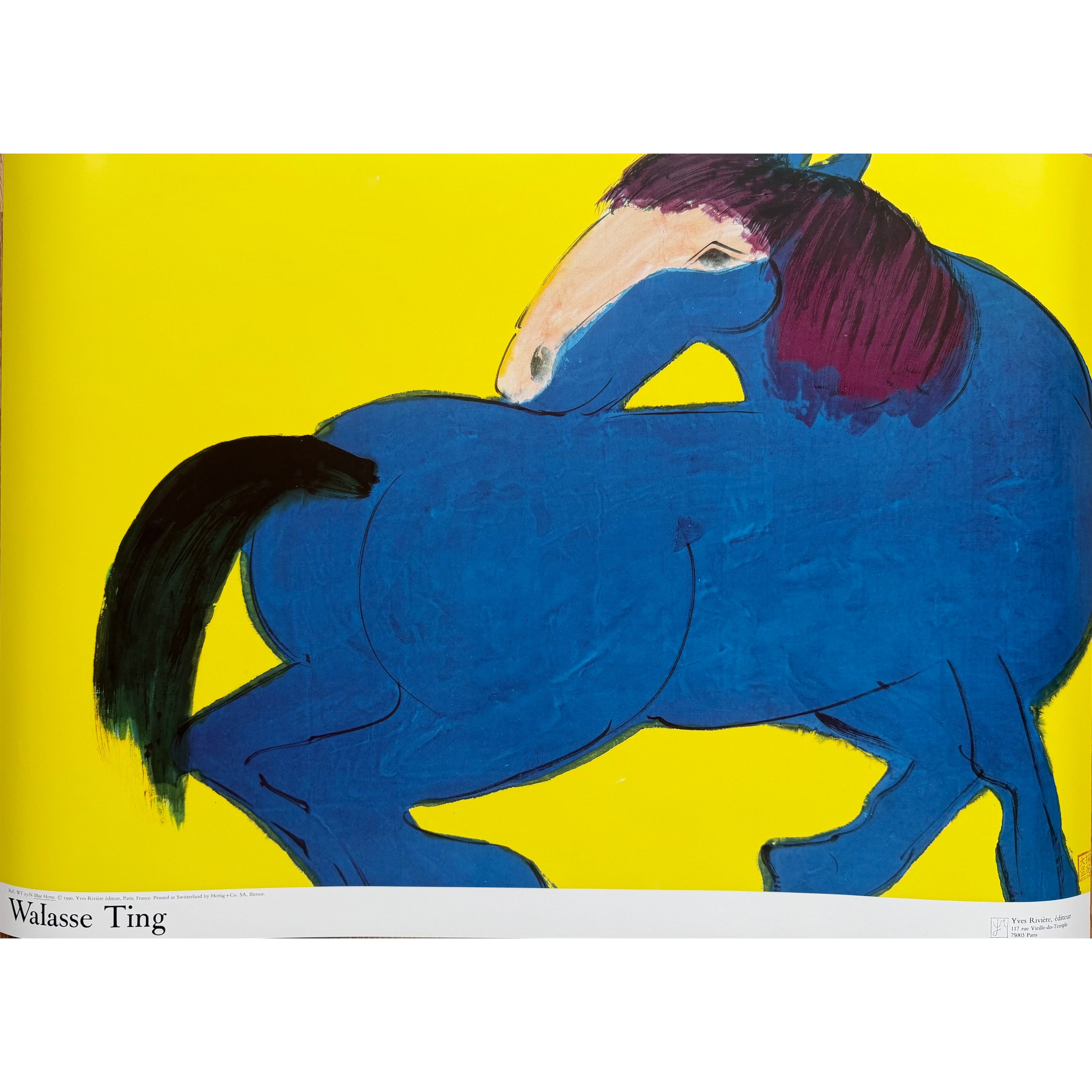 Walasse Ting (1929-2010), Blue Horse, copyright 1990, Yves Riviere