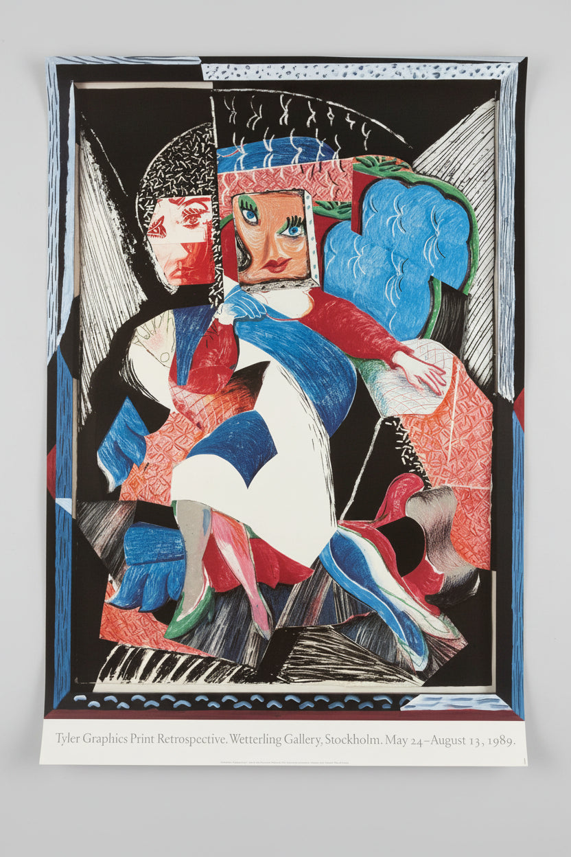 David Hockney, "An Image of Celia", 1986,  Vintage exhibition poster, copyright 1989 Tyler Graphics