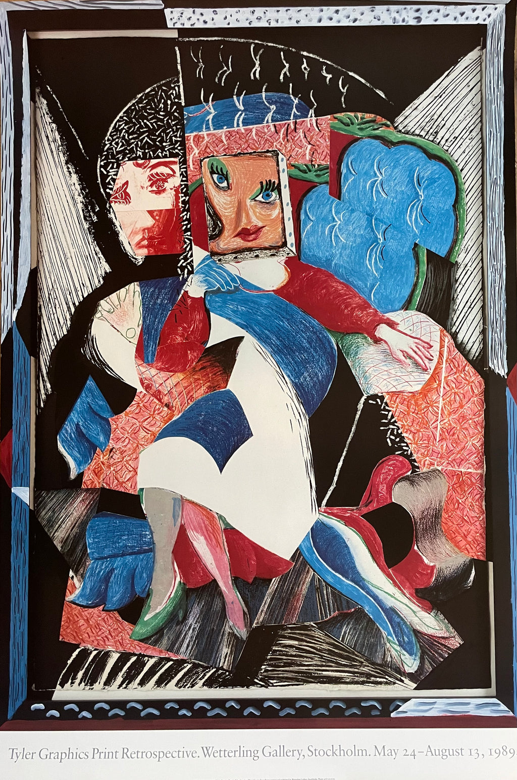 David Hockney, "An Image of Celia", 1986,  Vintage exhibition poster, copyright 1989 Tyler Graphics