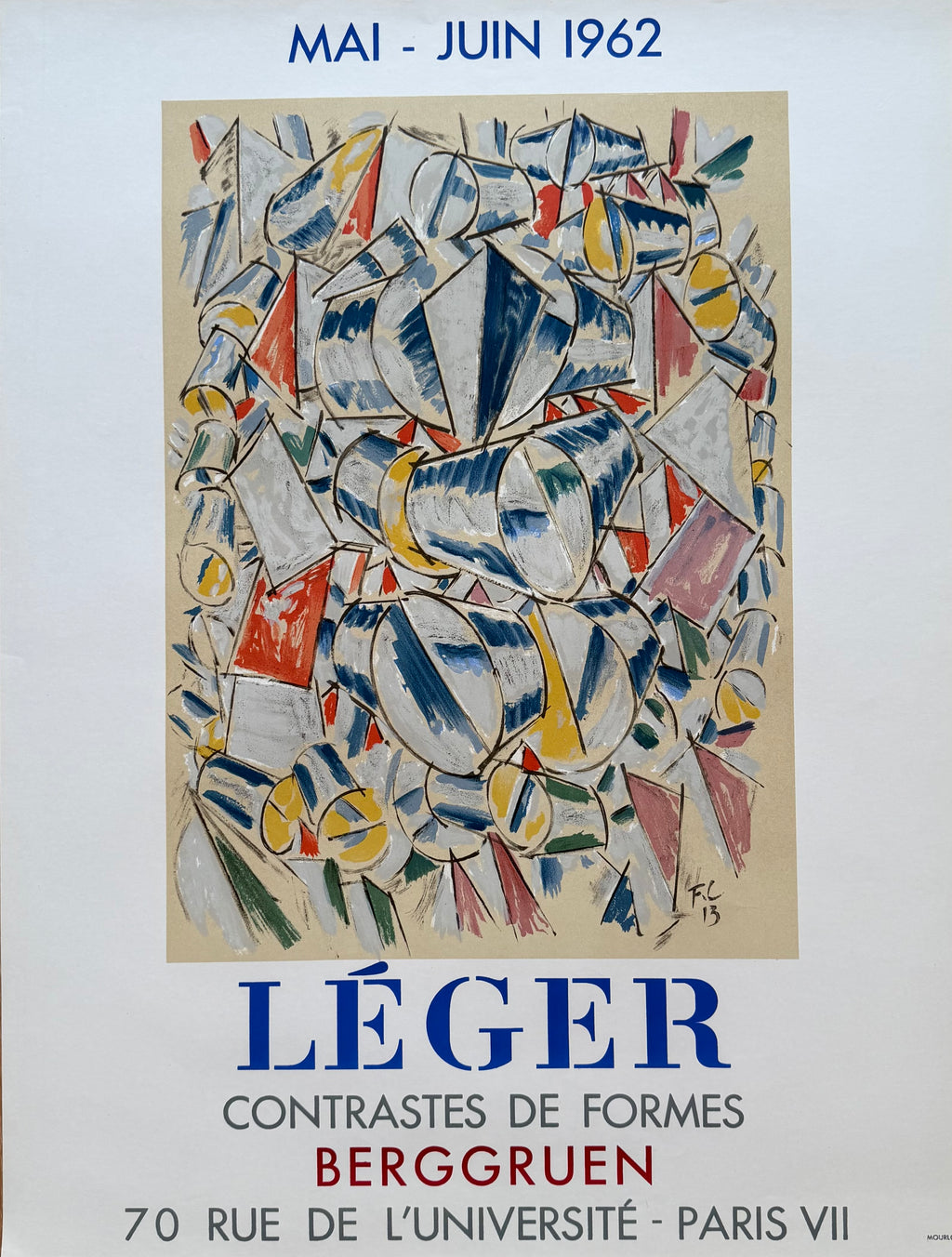 Fernand Léger (1881–1955), Contrastes de Formes Exhibition Poster, 1962
