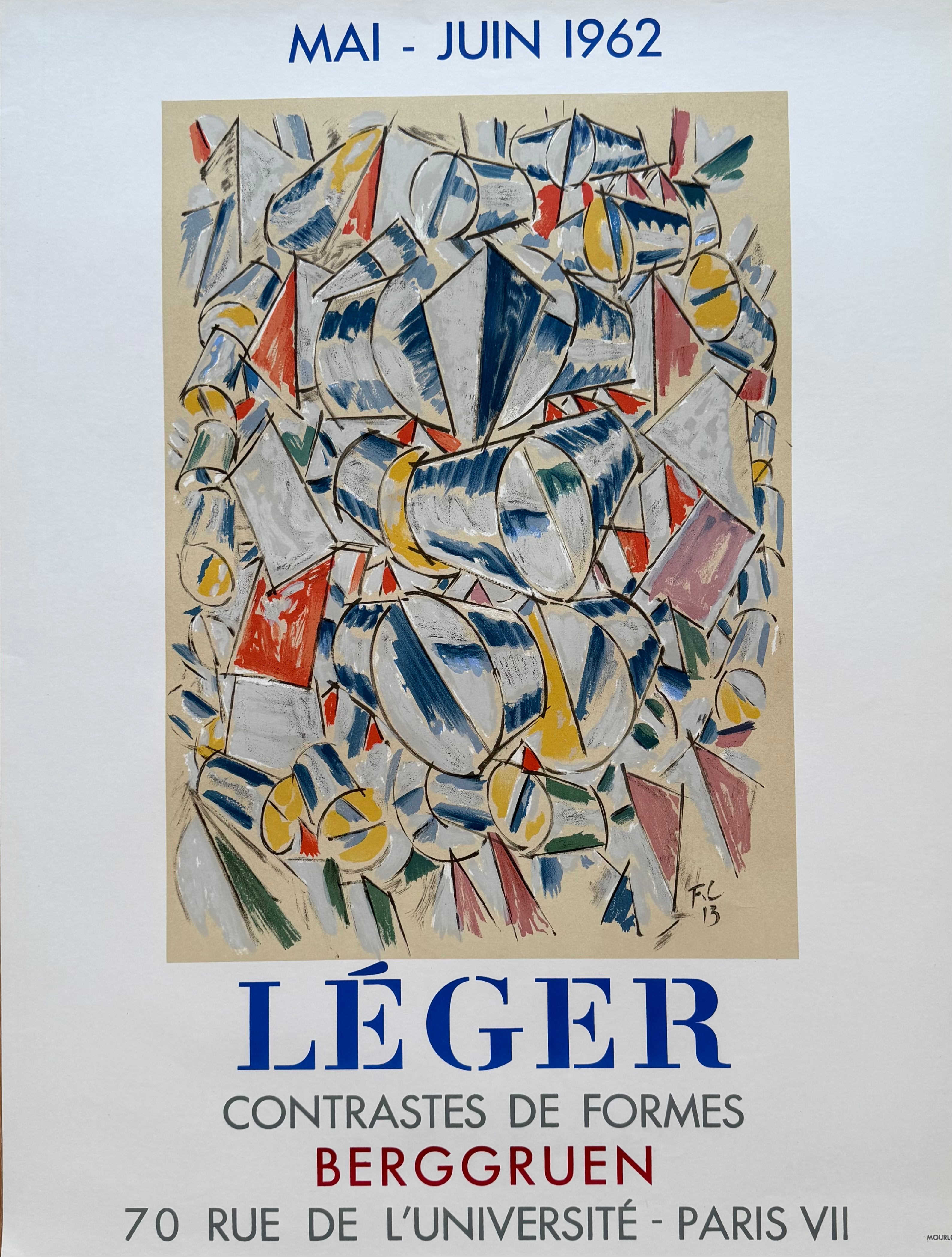 Fernand Léger (1881–1955), Contrastes de Formes Exhibition Poster, 1962