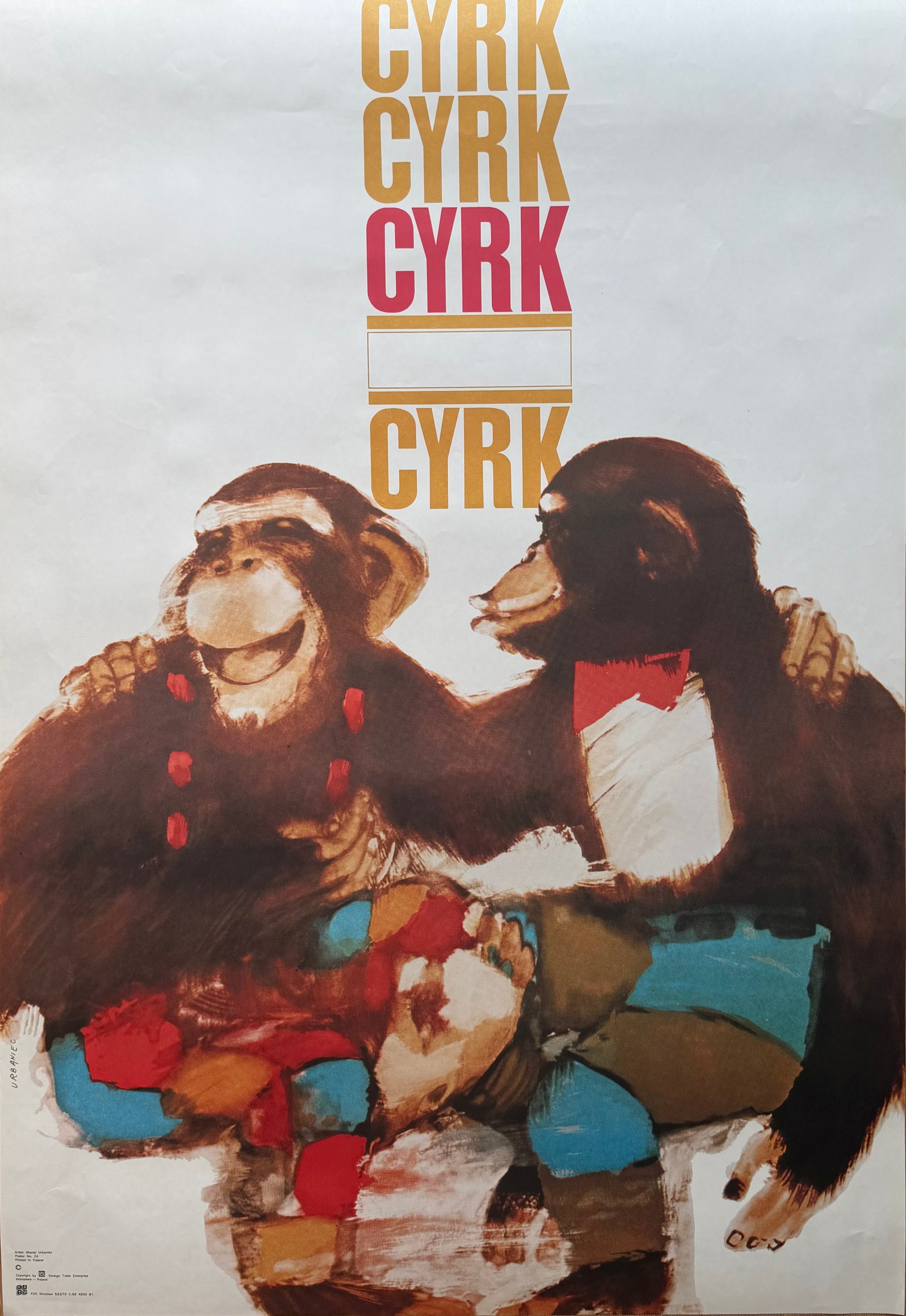 Maciej Urbaniec (1925-2004), Cyrk Pop Art Chimpanzees, 1979
