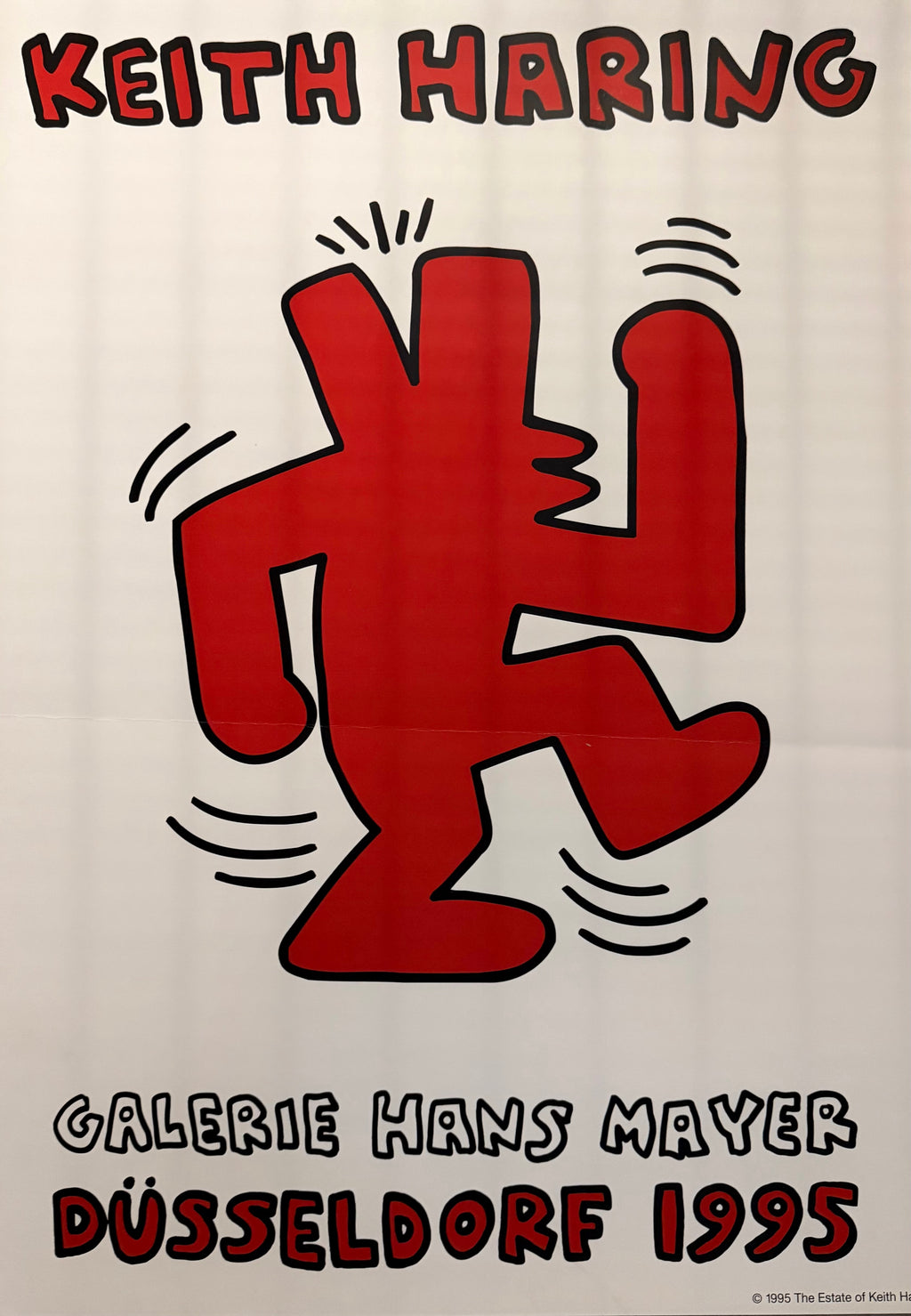 Keith Haring (1958-1990), Original 1995 Exhibition Poster, Galerie Hans Mayer Düsseldorf