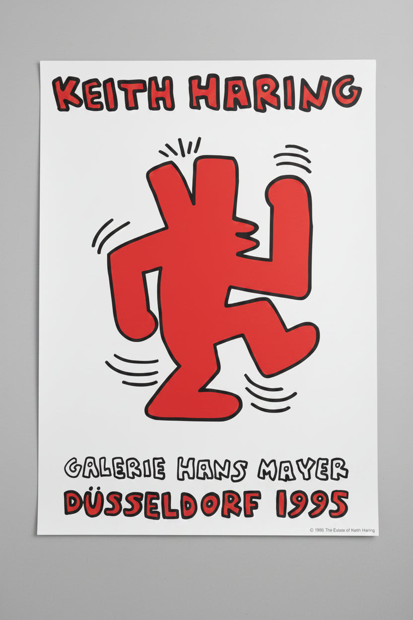 Keith Haring (1958-1990), Original 1995 Exhibition Poster, Galerie Hans Mayer Düsseldorf
